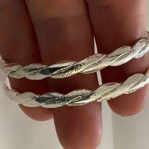 Silver Cuff Bracelets/Set of 2/Bracelets/Stacking Bracelets/Layered Jewelry